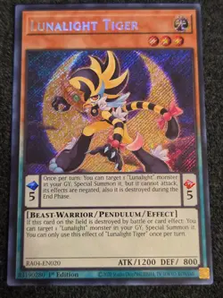 Yugioh! Lunalight Tiger - RA04-EN020 - Secret Rare - 1st Edition Near Mint, Engl - Image 1