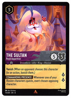 Lorcana Reign of Jafar - The Sultan - Royal Appaarition Foil- 73/204 - Rare M/NM - Image 1