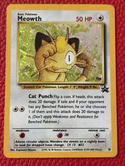 Pokemon TCG Meowth 10/53 WOTC Promo Holo Card - Image 1