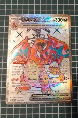 Pokemon Cards Charizard ex 215/197 Full Art Secret Rare Obsidian Flames - (NM) - Image 1