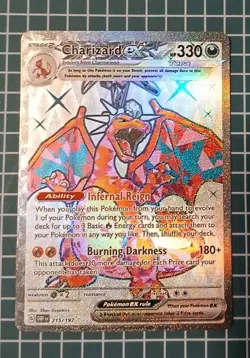 Pokemon Cards Charizard ex 215/197 Full Art Secret Rare Obsidian Flames - (NM) - Image 2