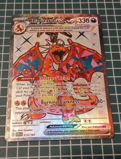 Pokemon Cards Charizard ex 215/197 Full Art Secret Rare Obsidian Flames - (NM) - Image 3