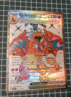 Pokemon Cards Charizard ex 215/197 Full Art Secret Rare Obsidian Flames - (NM) - Image 4