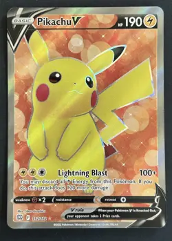 Pikachu V 157/172 Brilliant Stars Full Art Ultra Rare Holo Pokemon TCG Card NM - Image 1