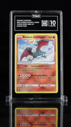 3rd Highest TAG 10 Pokemon Radiant Charizard Crown Zenith Rare Card 020/159 - Image 1