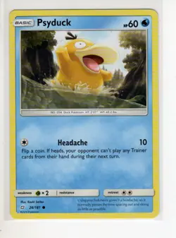 PSYDUCK TEAM UP SUN & MOON SET POKEMON CARD 26/181 LP - Image 1