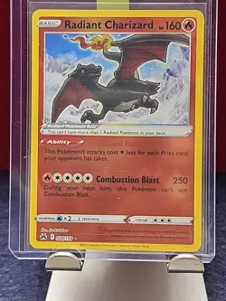 RADIANT CHARIZARD- CROWN ZENITH 20/159 NM-M, RADIANT RARE POKEMON CARD TCG HOLO - Image 1
