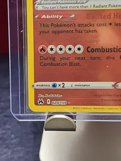 RADIANT CHARIZARD- CROWN ZENITH 20/159 NM-M, RADIANT RARE POKEMON CARD TCG HOLO - Image 4