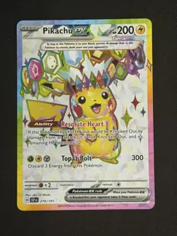 Pokemon TCG Surging Sparks Pikachu EX Full Art Holo Card 219/191 Ultra Rare - Image 1