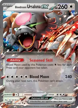 Pokemon TCG - Bloodmoon Ursaluna ex - 141/167 - SV06: Twilight Masquerade (TWM) - Image 1