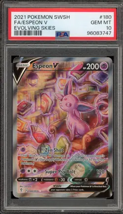 Pokemon Espeon V Evolving Skies Full Alt Art #180 PSA 10 Gem Mint - Image 1