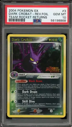 Pokemon Dark Crobat EX Team Rocket Returns Reverse Holo Rare #3 PSA 10 Gem Mint - Image 1