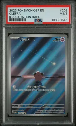 2023 POKEMON OBF EN-OBSIDIAN FLAMES ILLUSTRATION RARE #202 CLEFFA PSA 9 - Image 1