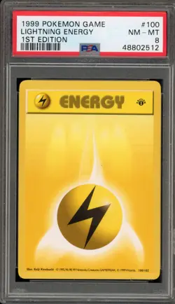 Pokemon Lightning Energy Base Set Shadowless 1st Edition #100 PSA 8 - Image 1