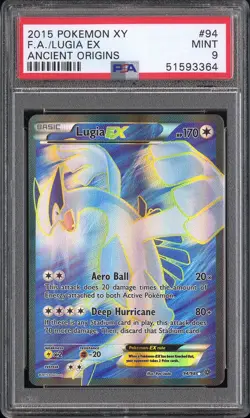 2015 Pokemon Ancient Origins Lugia Ex Full Art #94 MINT XY PSA 9 - Image 1