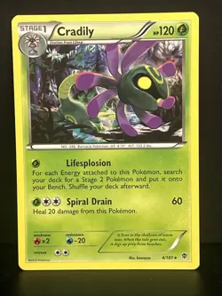 2013 Pokemon Black & White - Plasma Blast Cradily #4 MP - Image 1