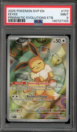 Pokemon Eevee Prismatic Evolutions ETB Promo SVP EN 173 PSA 9 Mint - Image 1
