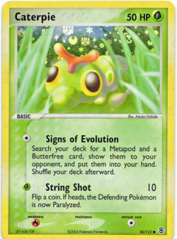 Pokemon TCG Caterpie 56/112 FireRed & LeafGreen Reverse Holofoil - Image 1