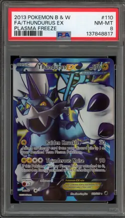 Pokemon Thundurus EX Plasma Freeze Full Art #110 PSA 8 - Image 1