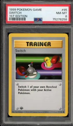Pokemon Switch Base Set Shadowless 1st Edition #95 PSA 8 - Image 1