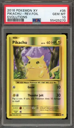 Pokemon Pikachu XY Evolutions Reverse Holo #35 PSA 10 Gem Mint - Image 1