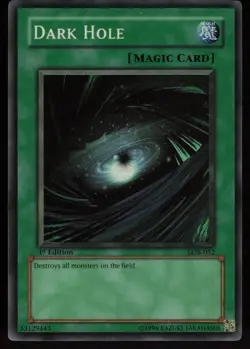 Dark Hole LOB-052 Super Rare WAVY 1st Edition Yu-Gi-Oh NM - Image 1