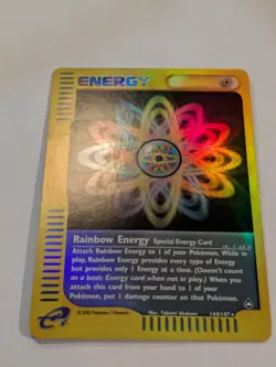 Rainbow Energy 144/147 Reverse Holo Rare Aquapolis Pokemon Card 2002 - Image 2