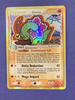 2006 Pokemon MEGANIUM Ex Dragon Frontiers GOLD HOLO Delta Species Set Card 4/101 - Image 1