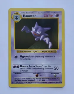 Haunter Pokemon Card 29/102 Non-Holo Base Set Shadowless 1999 Rare - Image 1
