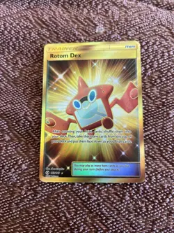 Pokemon TCG Rotom Dex Holo Secret Rare Card 159/149 Sun & Moon Base Set - Image 1