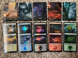 MTG- Edge of Eternities FOIL Basic Land Set x15 - (5x Full Art, 10x Regular) - Image 1