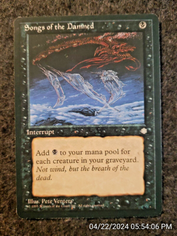 Songs of the Damned 1995 Common Vintage Ice Age Magic The Gathering NM (DS3D1F5) - Image 1
