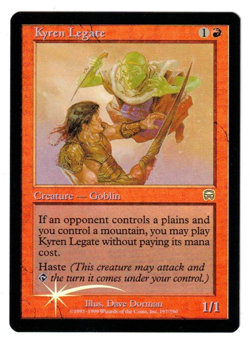 MTG KYREN LEGATE MERCADIAN MASQUES UNCOMMON FOIL RED GOBLIN NM FREE SPELL HASTE - Image 1