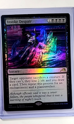 2022 MTG Magic The Gathering NEO Neon Dynasty Promo Foil #506 Invoke Despair - Image 1