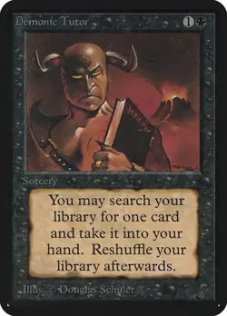 Demonic Tutor Limited Edition Alpha HP MTG - Image 1