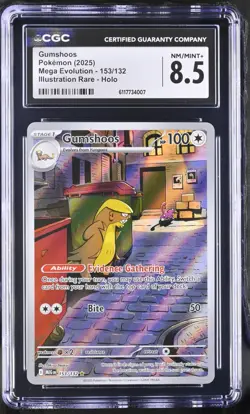 2025 Pokemon Gumshoos Mega Evolution 153/132 IR CGC NM/MINT+ 8.5 - Image 1