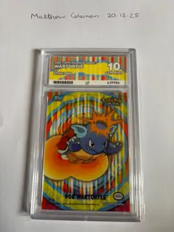 Topps Pokemon TV Animation Series 2 Wartortle #8 Ace Grade 10 Blue Label - Image 1