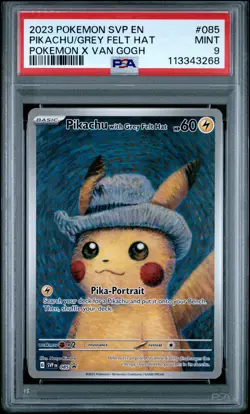 2023 Pokemon Pikachu/Grey Felt Hat #085 MINT Black Star Promo PSA 9 - Image 1