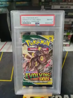 Pokemon Evolving Skies Umbreon Art Authentic Sealed Graded Booster Pack PSA 8 - Image 1