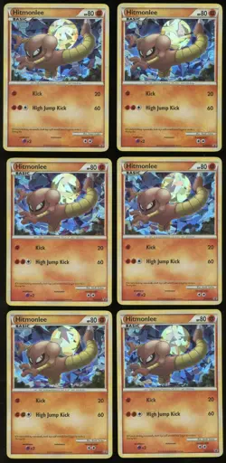 6 Pokemon TCG Hitmonlee Cracked Ice Holo Black Star Promo HG&SS Promos HGSS25 LP - Image 1