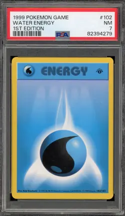Pokemon Water Energy Base Set Shadowless 1st Edition #102 PSA 7 - Image 1