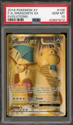 Pokemon Dragonite EX XY Evolutions Full Art #106 PSA 10 Gem Mint - Image 1