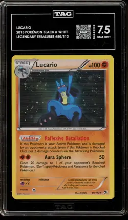 Pokemon Lucario Legendary Treasures Holo Rare #80 TAG 7.5 - Image 1