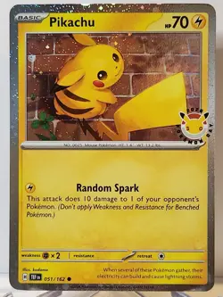 *STAMPED* Pikachu 051/162 Pokemon Day 2026 30th Anniversary Promo Cosmos Holo - Image 1