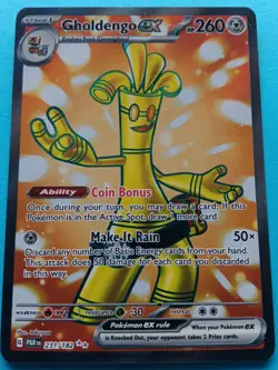 Pokemon - Gholdengo ex 231/182 - SV Paradox Rift - Full Art Textured - NM - Image 1