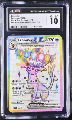 2025 Pokemon Espeon ex Prismatic Evolutions Promo 175 CGC GEM MINT 10 - Image 1