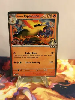 Ethan's Typhlosion 034/182 Pre Release STAMPED Promo Destined Rivals Pokemon - Image 2