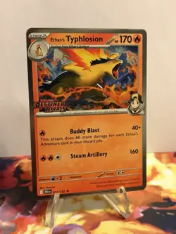Ethan's Typhlosion 034/182 Pre Release STAMPED Promo Destined Rivals Pokemon - Image 3