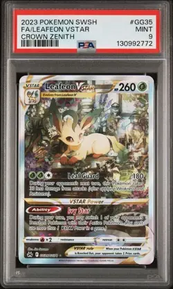 2023 Pokemon SWSH Crown Zenith Leafeon VStar GG35/GG70 Full Art PSA 9 Mint - Image 1