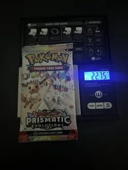 22.75g VERY HEAVY Prismatic Evolutions Pokemon Sealed Booster Pack New - Image 1